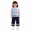 Girls Cute Bear Printed Cotton T-Shirt & Palazzo Co-Ord Set | Casual Kids Outfit