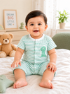 KriandKay Baby Half Romper – Striped Dino Print (9 Months)