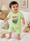 KriandKay Baby Ribbed Dance Print T-Shirt & Shorts Set