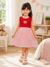 KriandKay Girls Sleeveless Striped Flower Print Dress