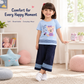 Girls Cute Bear Printed Cotton T-Shirt & Palazzo Co-Ord Set | Casual Kids Outfit