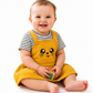 Girls Cotton Dungaree Dress with Striped T-Shirt | Cute Casual Outfit