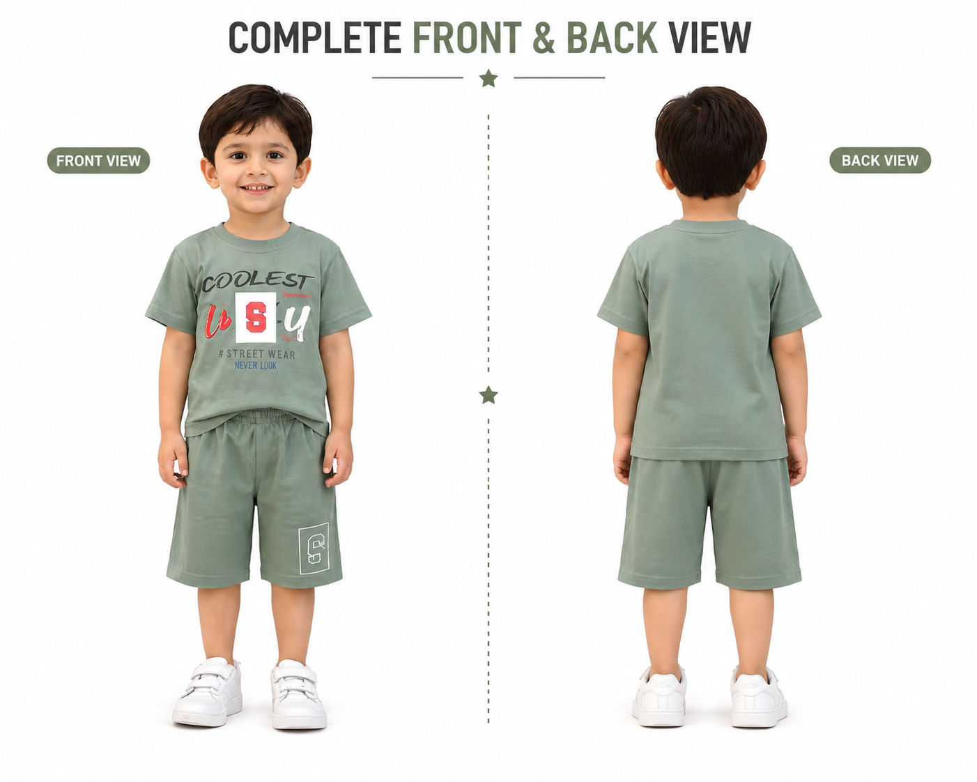 Boys Printed Cotton T-Shirt & Shorts Co-Ord Set | Casual Summer Outfit for Kids