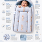 Hooded Sleeping Bag & Carry Nest | Soft Cotton Baby Wrapper with Zip