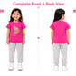 Girls Printed Cotton T-Shirt & Jogger Pants Co-Ord Set | Casual Kids Outfit