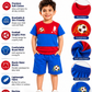 Boys Football Printed Cotton T-Shirt & Shorts Co-Ord Set | Sports Casual Outfit