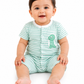 KriandKay Baby Half Romper – Striped Dino Print (9 Months)