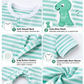 KriandKay Baby Half Romper – Striped Dino Print (9 Months)
