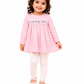 KriandKay Girls Pink Printed Tunic Top with Leggings Set