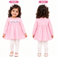 KriandKay Girls Pink Printed Tunic Top with Leggings Set