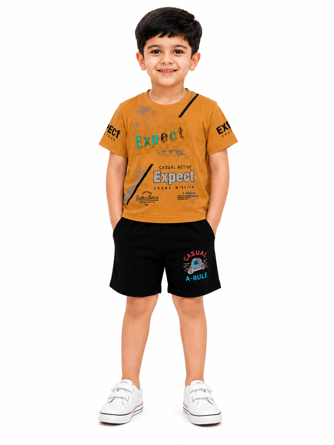 KriandKay Kids Co-ord Set | Boy & Girl T-Shirt with Half Pant Combo | Soft Cotton Casual Wear for Toddlers & Kids (2 to 5 Years)