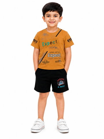 KriandKay Kids Co-ord Set | Boy & Girl T-Shirt with Half Pant Combo | Soft Cotton Casual Wear for Toddlers & Kids (2 to 5 Years)