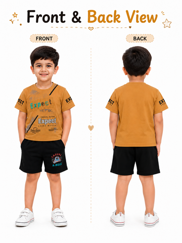 KriandKay Kids Co-ord Set | Boy & Girl T-Shirt with Half Pant Combo | Soft Cotton Casual Wear for Toddlers & Kids (2 to 5 Years)