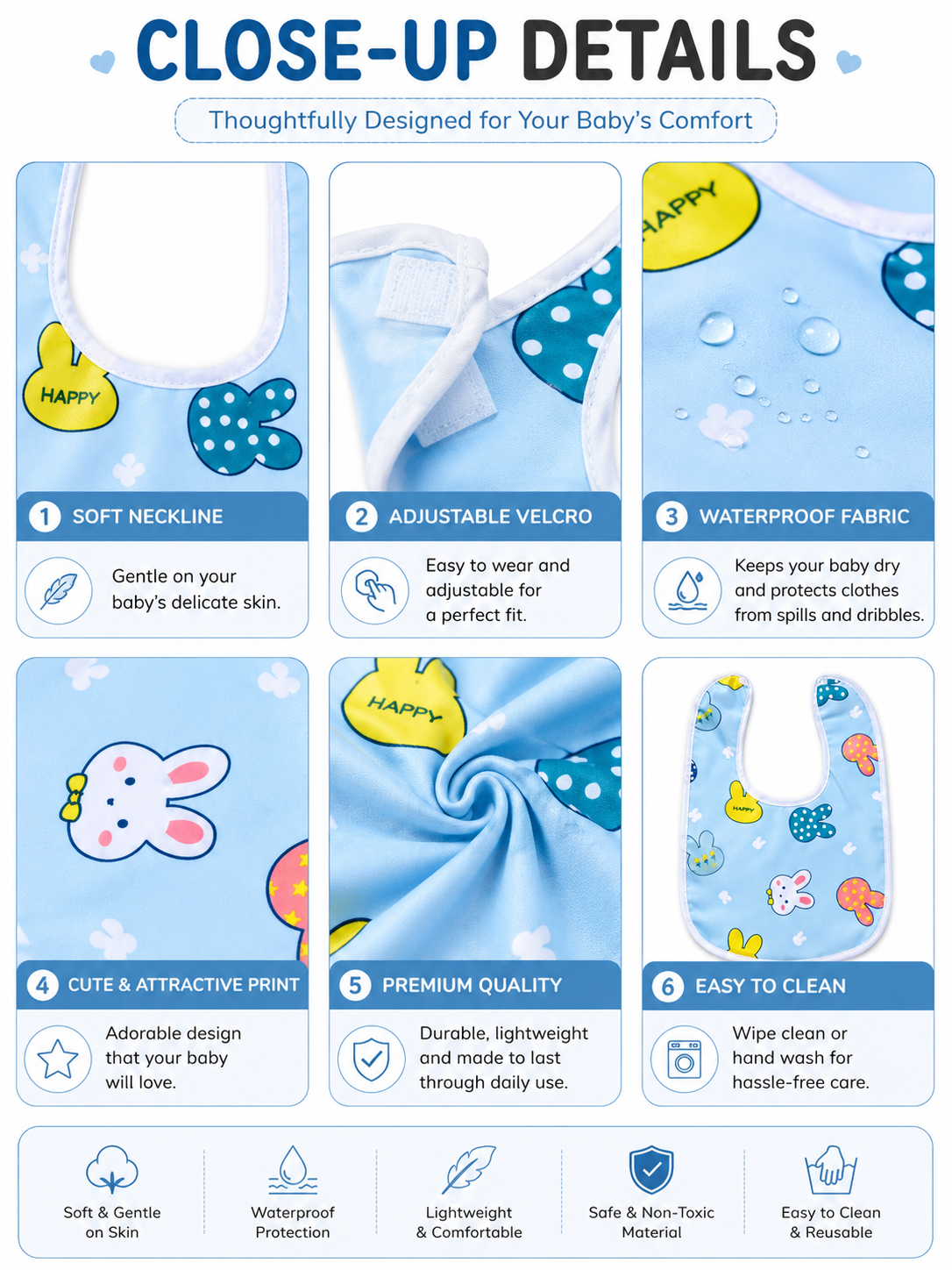 KriandKay New Born Baby Feeding Apron – Pack of 2
