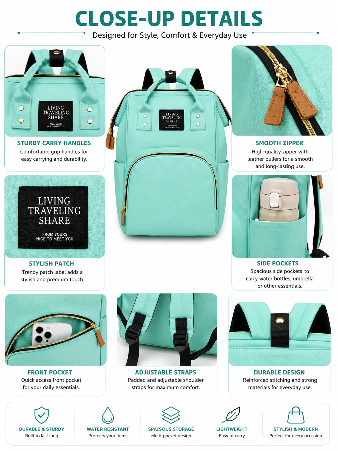 KriandKay Mother Diaper Bag Backpack for Baby Essentials
