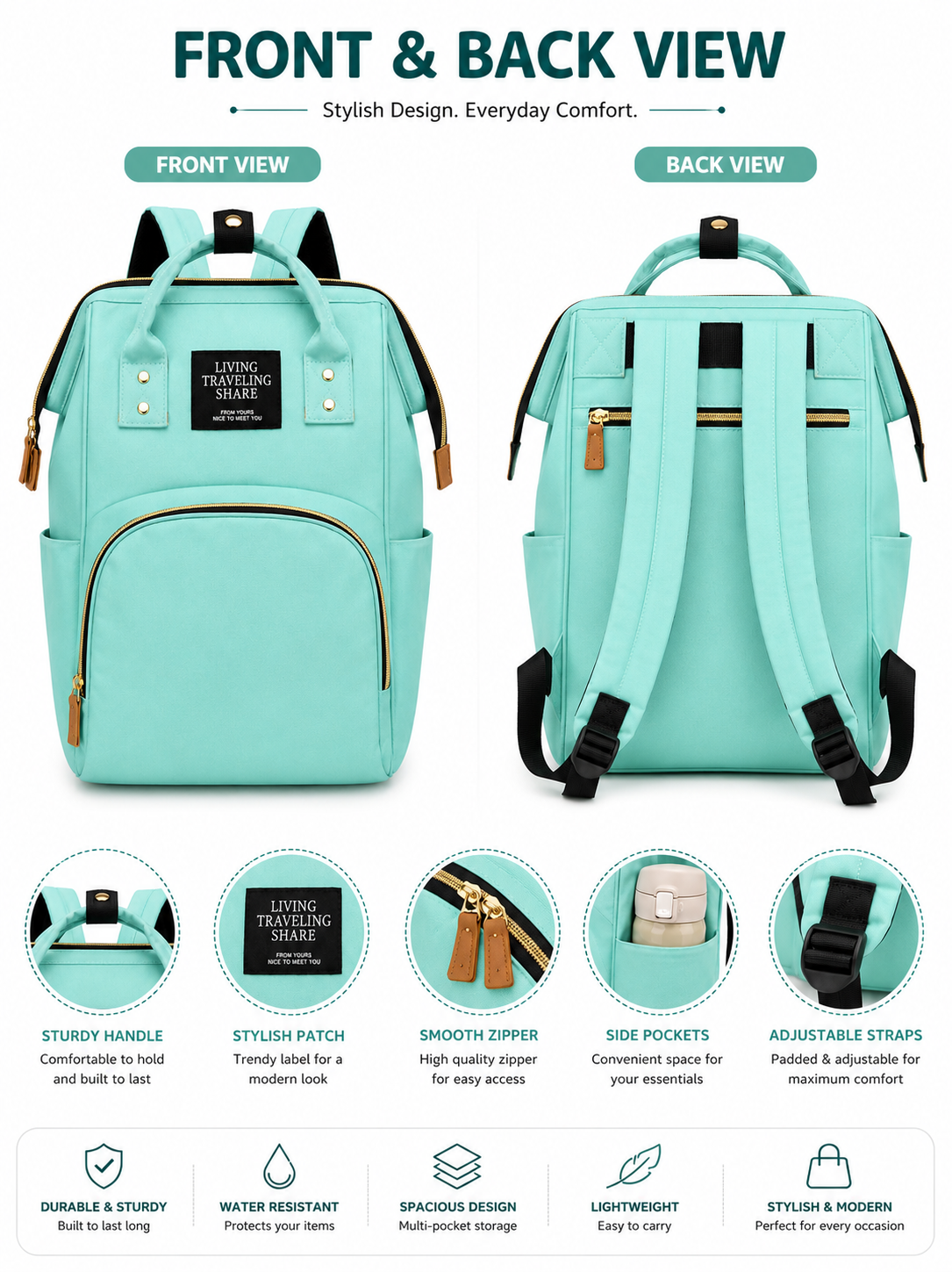 KriandKay Mother Diaper Bag Backpack for Baby Essentials