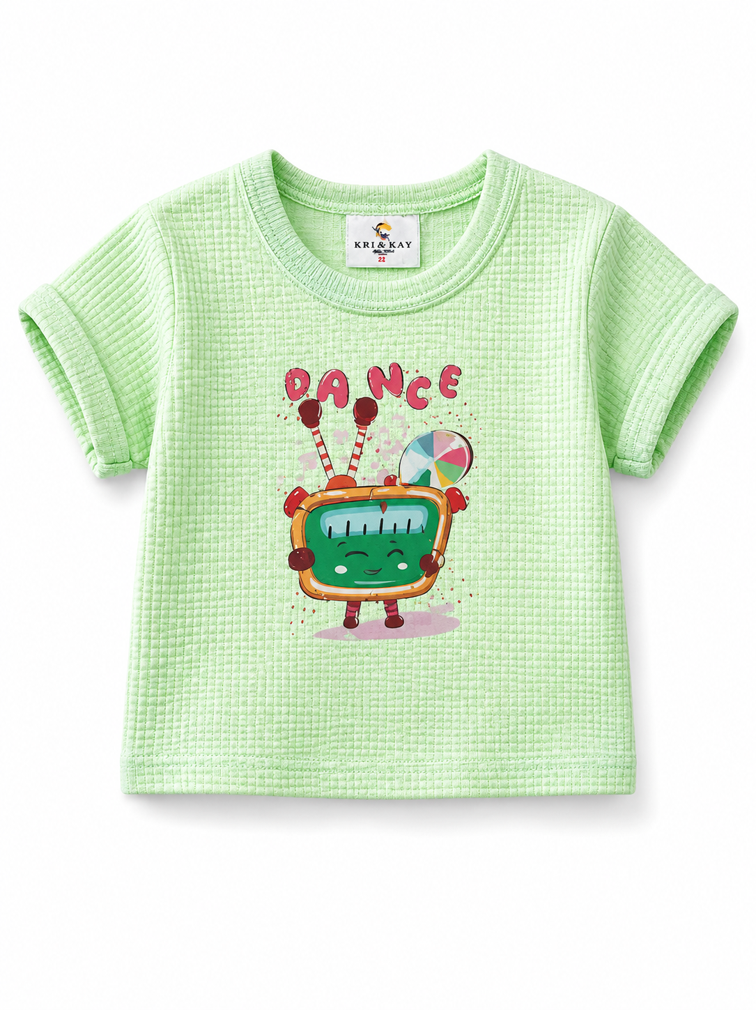 KriandKay Baby Ribbed Dance Print T-Shirt & Shorts Set