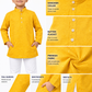 KriandKay Boys Yellow Embroidered Kurta Pajama Set