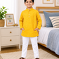 KriandKay Boys Yellow Embroidered Kurta Pajama Set