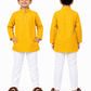 KriandKay Boys Yellow Embroidered Kurta Pajama Set