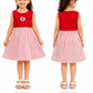 KriandKay Girls Sleeveless Striped Flower Print Dress