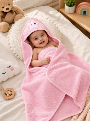 KriandKay Baby Hooded Towel – Soft Cotton, Star Design