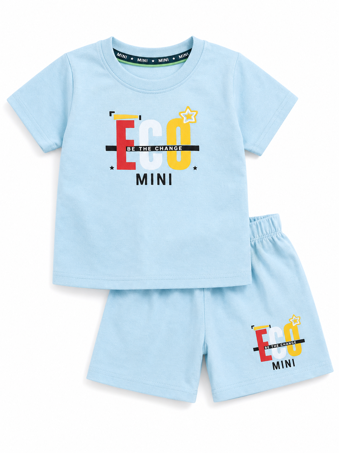 KriandKay Boys Eco Mini Printed T-Shirt & Shorts Co-ord Set