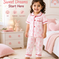 Girls Cotton Printed Night Suit Set | Soft Half Sleeve Shirt & Pyjama Sleepwear