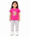 Girls Printed Cotton T-Shirt & Jogger Pants Co-Ord Set | Casual Kids Outfit