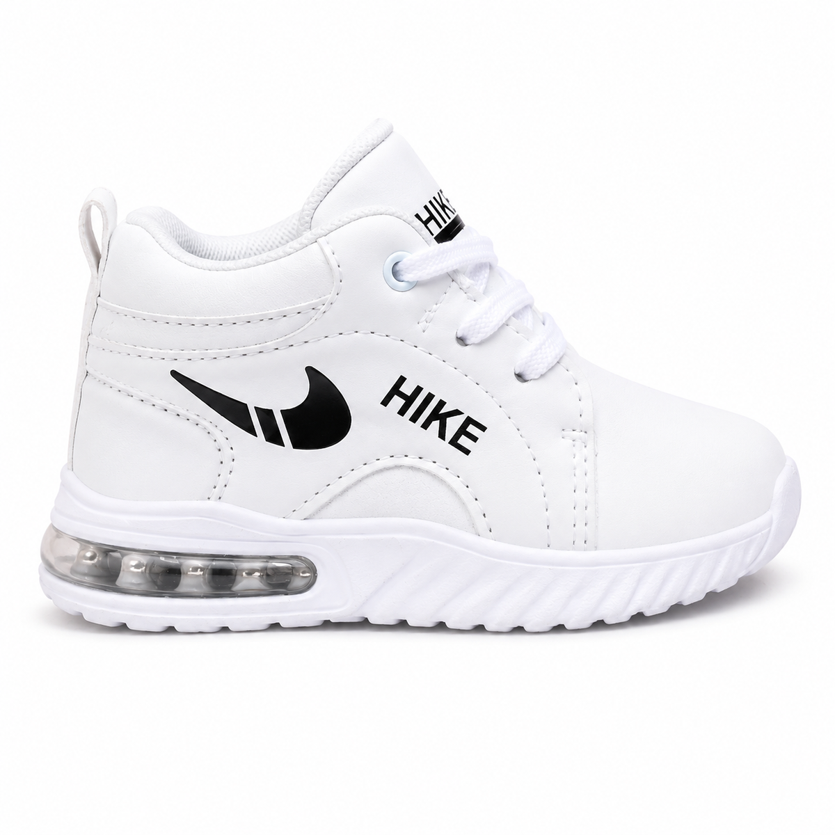 Kids White Air Sole Casual Sneakers | Stylish Lace-Up Sports Shoes