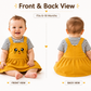 Girls Cotton Dungaree Dress with Striped T-Shirt | Cute Casual Outfit