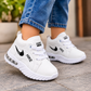 Kids White Air Sole Casual Sneakers | Stylish Lace-Up Sports Shoes